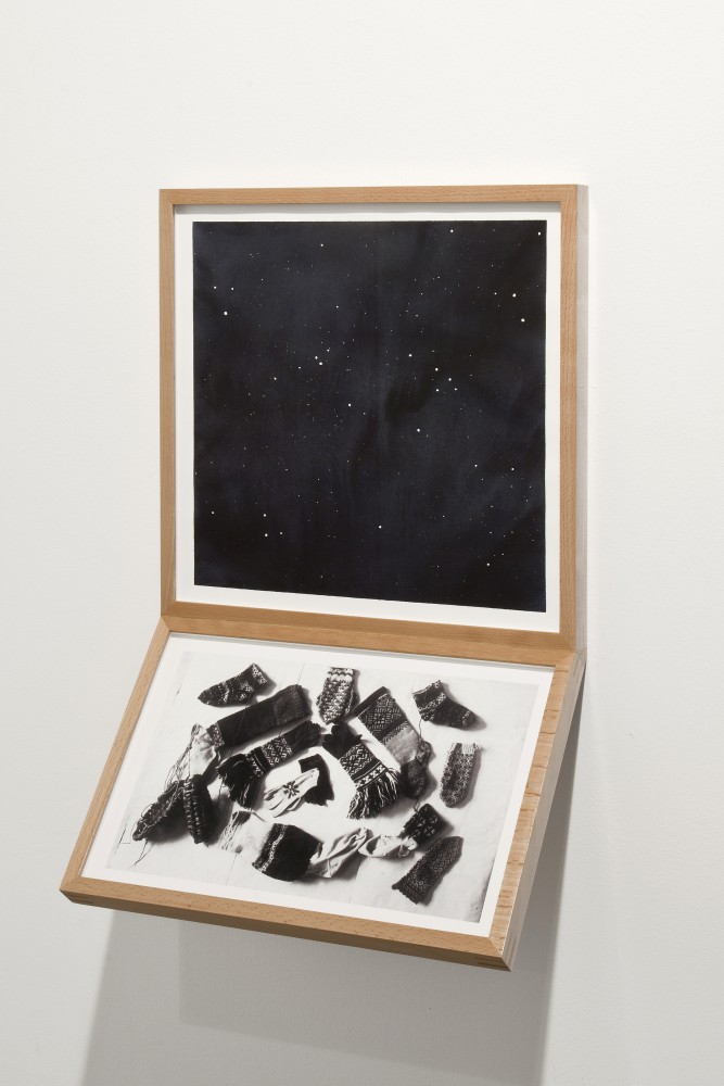 Jaanus Samma "Museum Display (Stargazing). Mittens, Stockings, Birchbark Shoes"